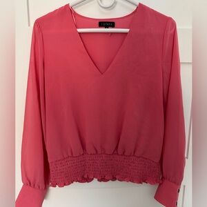 NWOT 1.STATE Smocked Waist Blouse Cherry Blossom, size small